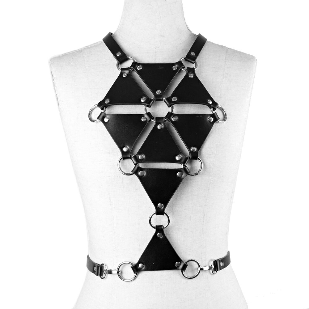 Sexy Black Cosplay Chest Harness / Women's Sexy BDSM Pu Leather Accessories - HARD'N'HEAVY