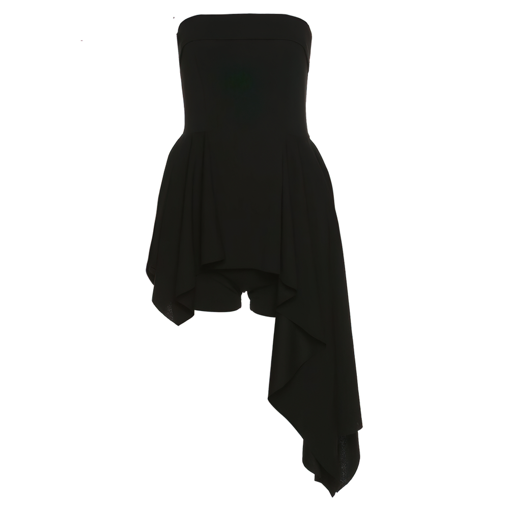 Sexy Black Women's Asymmetrical Dress / Fashion Beautiful Strapless Mini Dress with Shorts Sexy Black Women's Asymmetrical Dress / Fashion Beautiful Strapless Mini Dress with Shorts