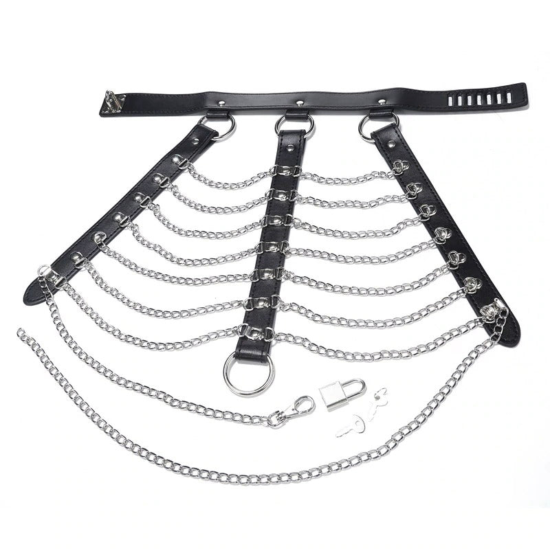 Sexy Body Chest Harness for Women with Many Chains / Body Harness Accessory in Gothic Fashion - HARD'N'HEAVY