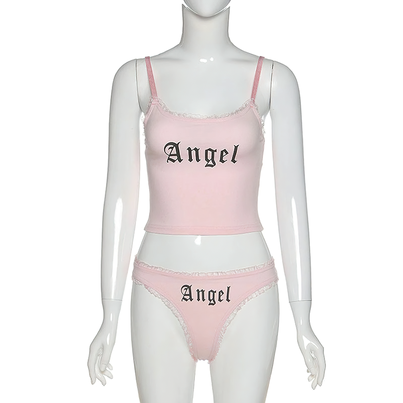 Sexy Casual High Waist Women's Sleeveless Set / Fashion Costum Angel Girl - HARD'N'HEAVY