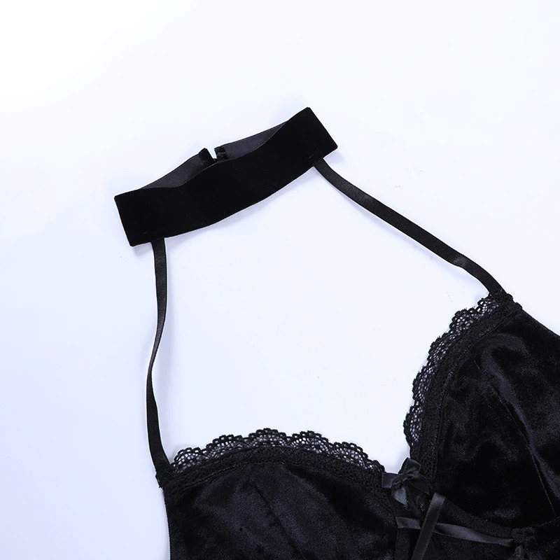 Sexy Gothic Corset with Lace / Women's Vintage Crop Corset in Black Colour - HARD'N'HEAVY