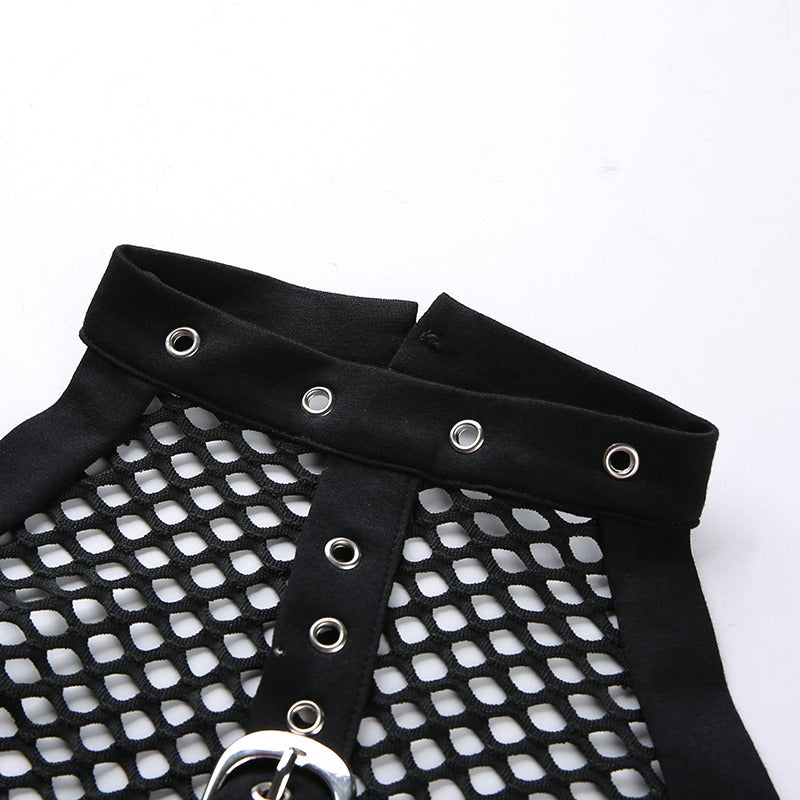 Sexy Gothic Crop Top / Hollow Out Backless Rivet Tops for Summer Time Fashion - HARD'N'HEAVY