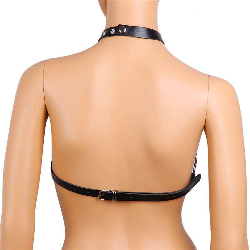 Sexy Leather Bra Harness / Bra Garter Body Cage Straps Belts For Women /  Erotic Waistband Bondage
