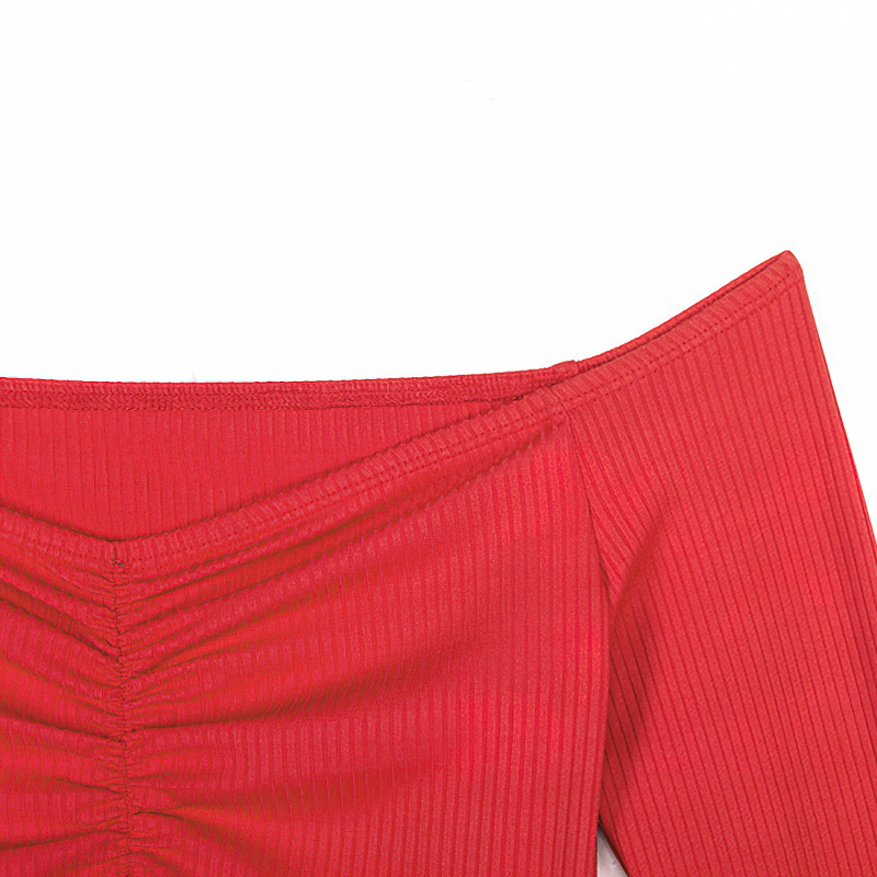 CLEARANCE / Sexy Long Sleeve Crop Top in Rave Outfits / Women's Black - HARD'N'HEAVY