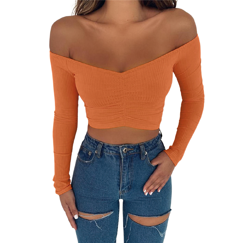 CLEARANCE / Sexy Long Sleeve Crop Top in Rave Outfits / Women's Black - HARD'N'HEAVY