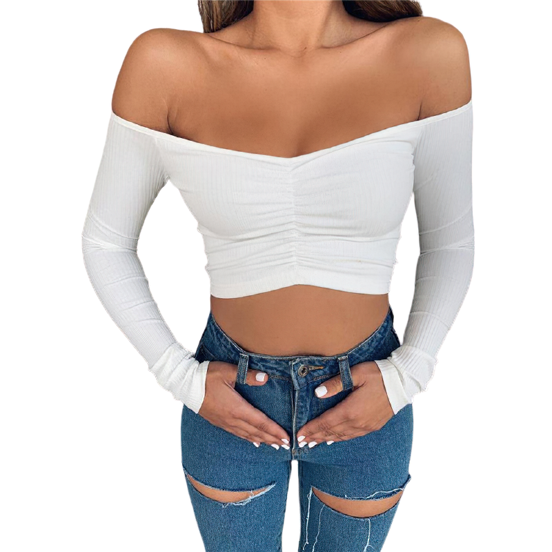 CLEARANCE / Sexy Long Sleeve Crop Top in Rave Outfits / Women's Black - HARD'N'HEAVY