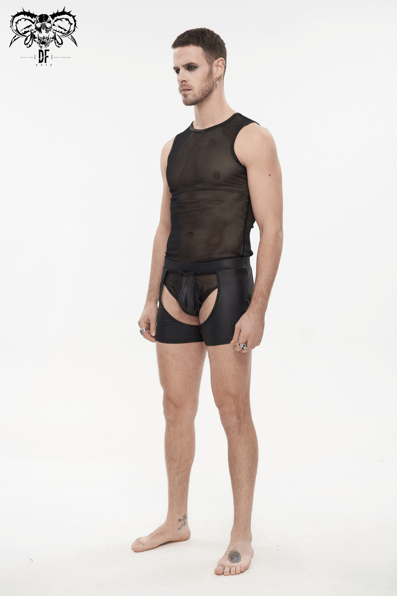 Sexy Men's See-Through Underwear with Side Lace Up