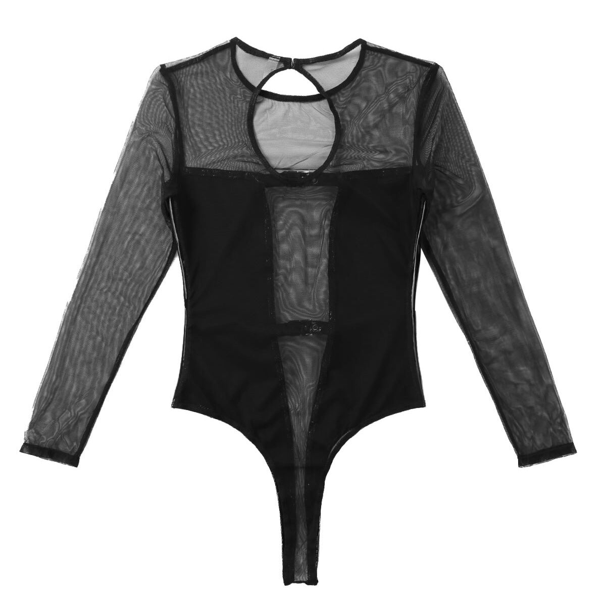 Goth-inspired women's sheer black bodycon costume perfect for summer parties and night events.