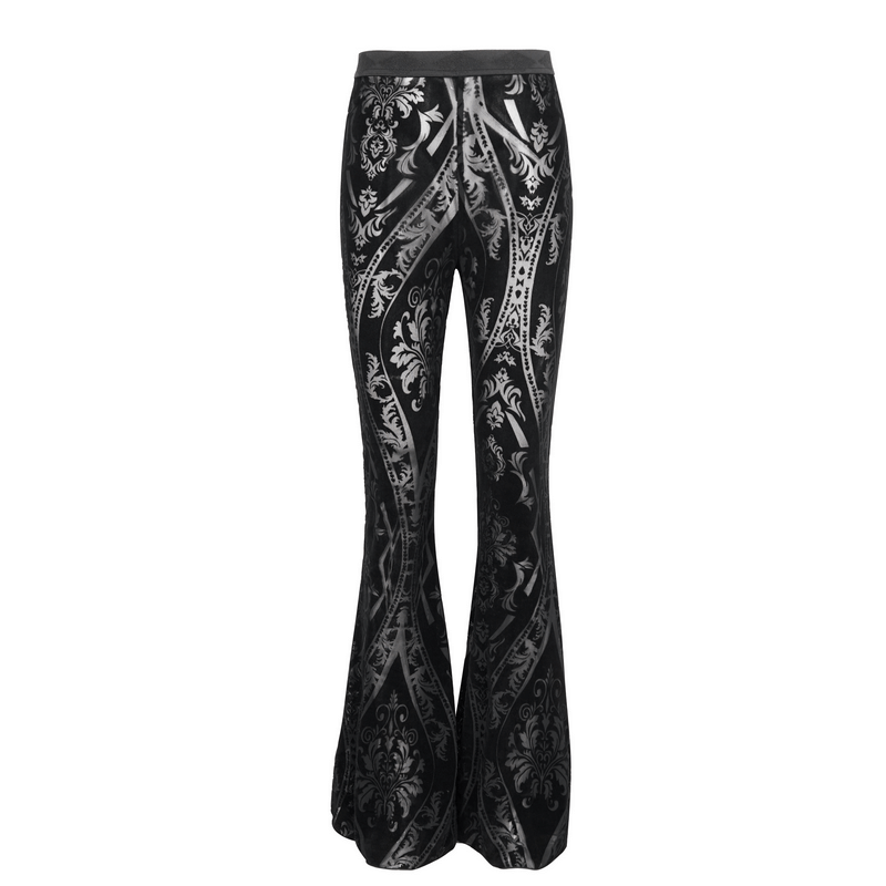 Sexy Pattern Flared Pants in Gothic Style / Fashion Black Slim fit Pants For Women