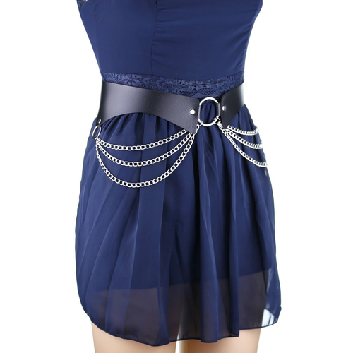 Sexy Pu-Leder-Harness-Kettengürtel / Mode-Gothic-Accessoires für Frauen 