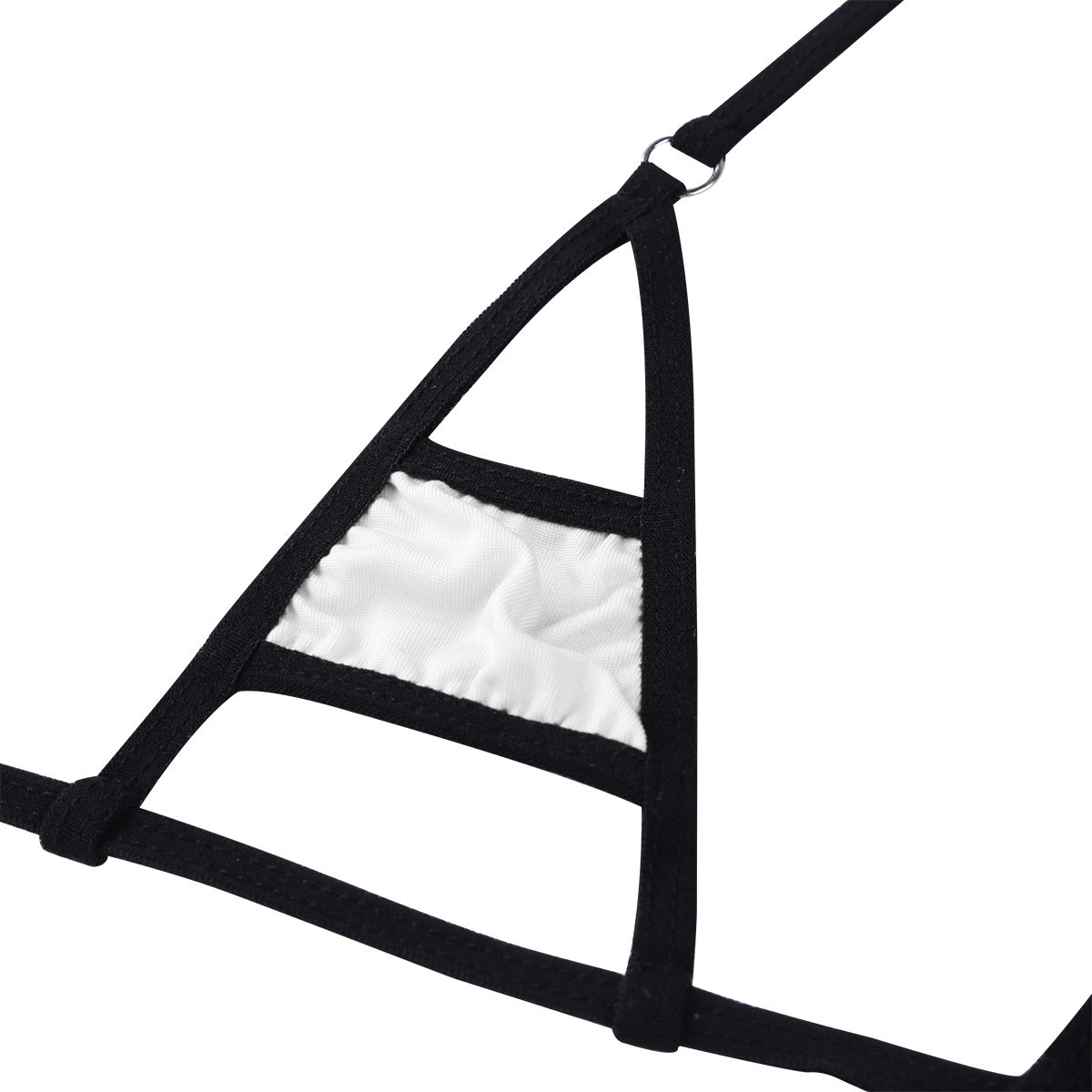 Close-up of a half-cup black lingerie bra with adjustable straps and soft lining, ideal for comfort and style.