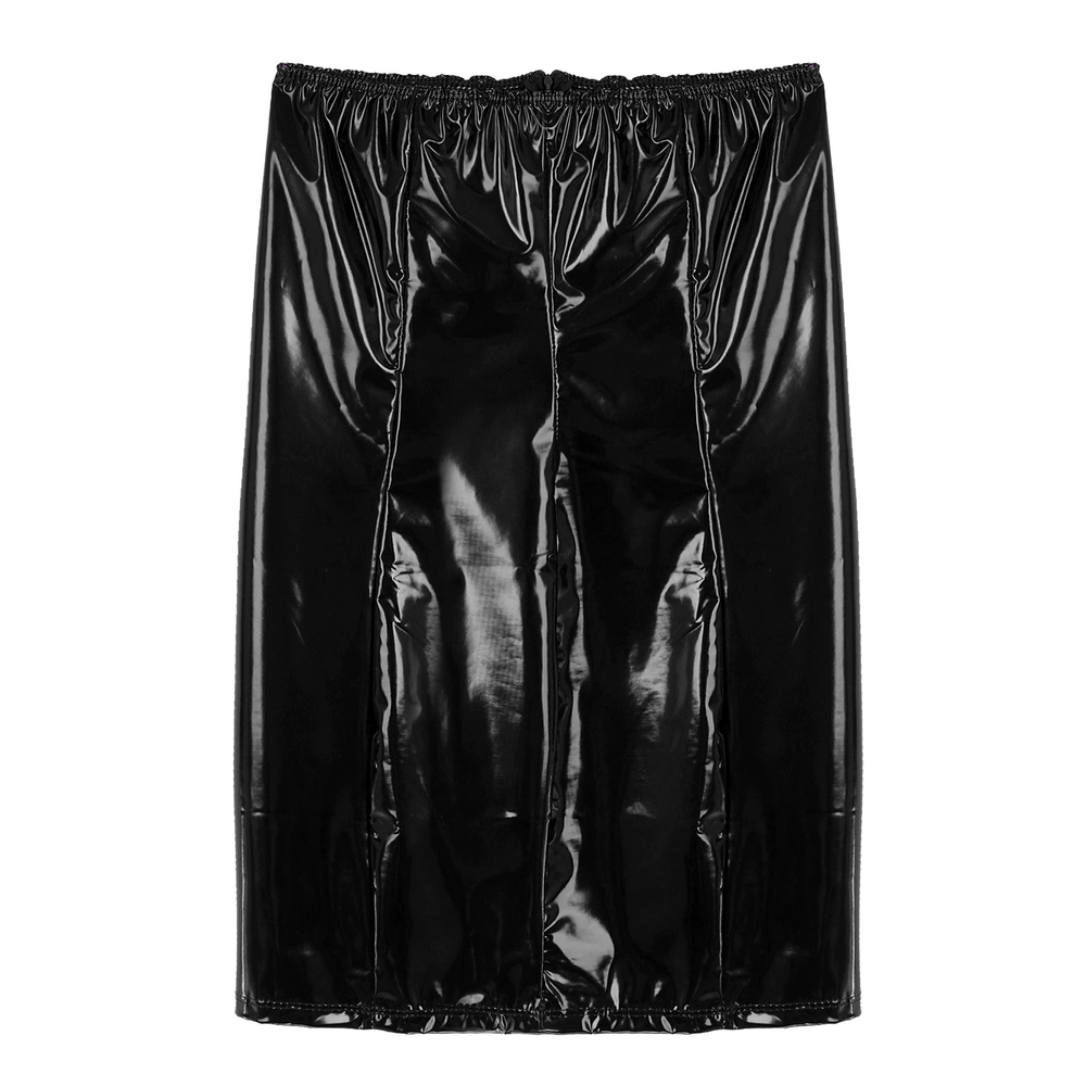 Sexy Women's Mini Dress Strapless / Leather Slim Fit Dress / Fashion Black Dress - HARD'N'HEAVY