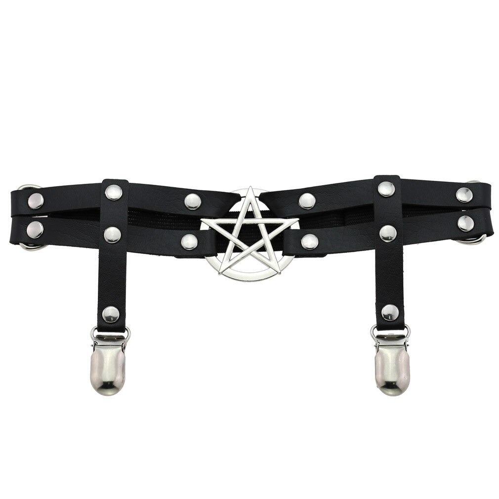 Sexy Women's PU Leather Leg Garter Belts with Pentagram Sexy Women's PU Leather Leg Garter Belts with Pentagram