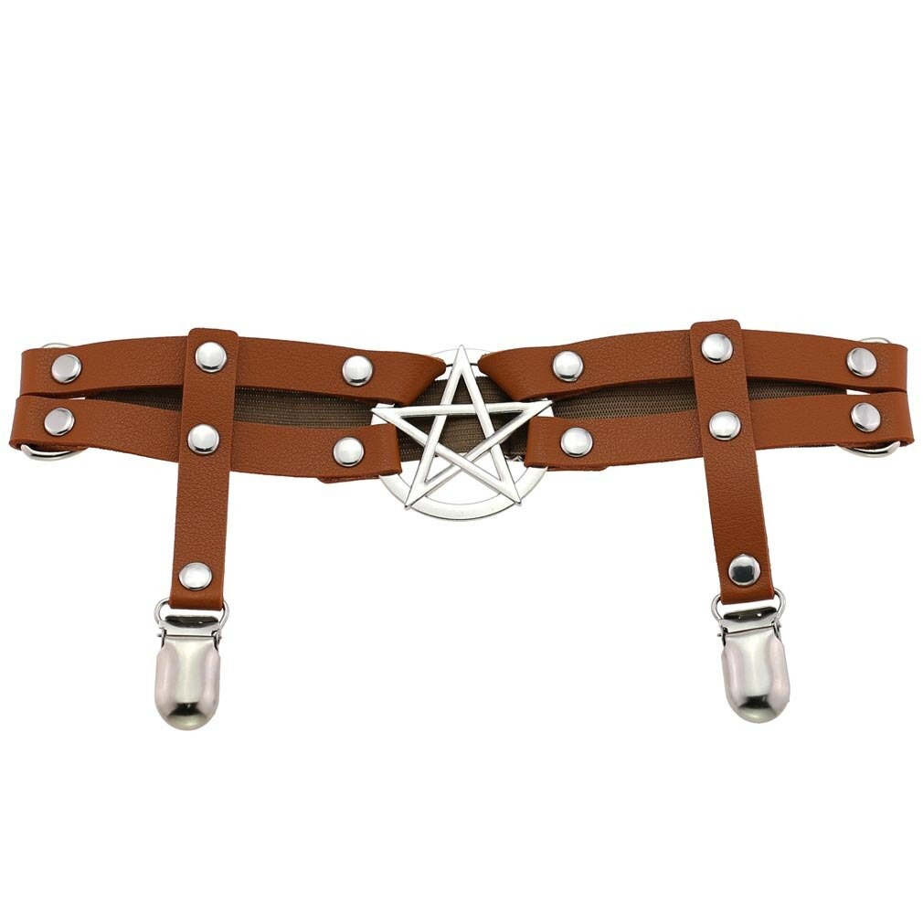 Sexy Women's PU Leather Leg Garter Belts with Pentagram Sexy Women's PU Leather Leg Garter Belts with Pentagram