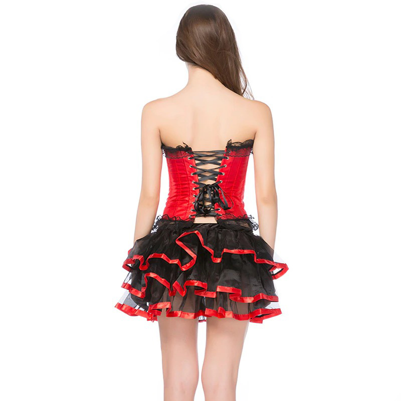 Sexy Women's Two Piece Dress / Fashion Corset and Mini Skirt with Lace - HARD'N'HEAVY
