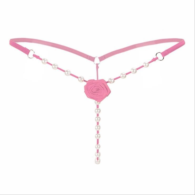Sexy Women's Underwear / Attractive Open Beading Flower G-String Thong - HARD'N'HEAVY