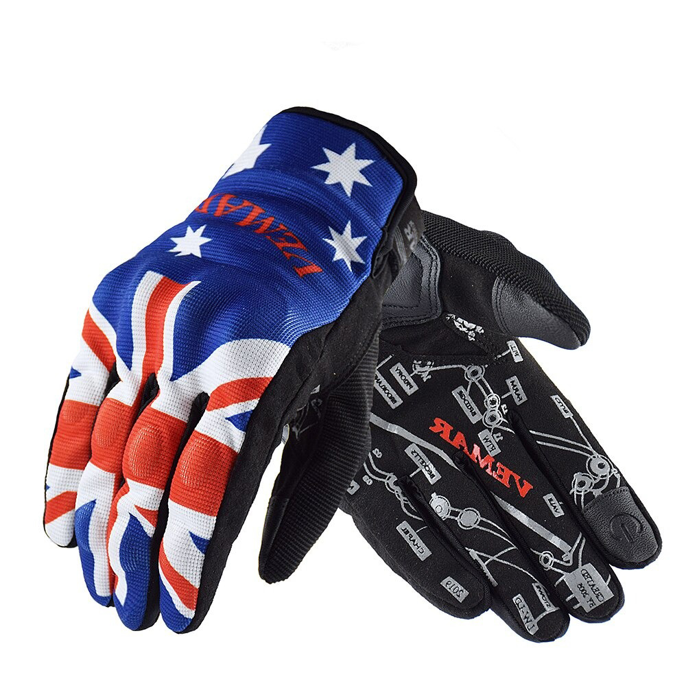 Shockproof motorcycle gloves in rock style, featuring touch screen capability and anti-slip design, perfect for bikers.