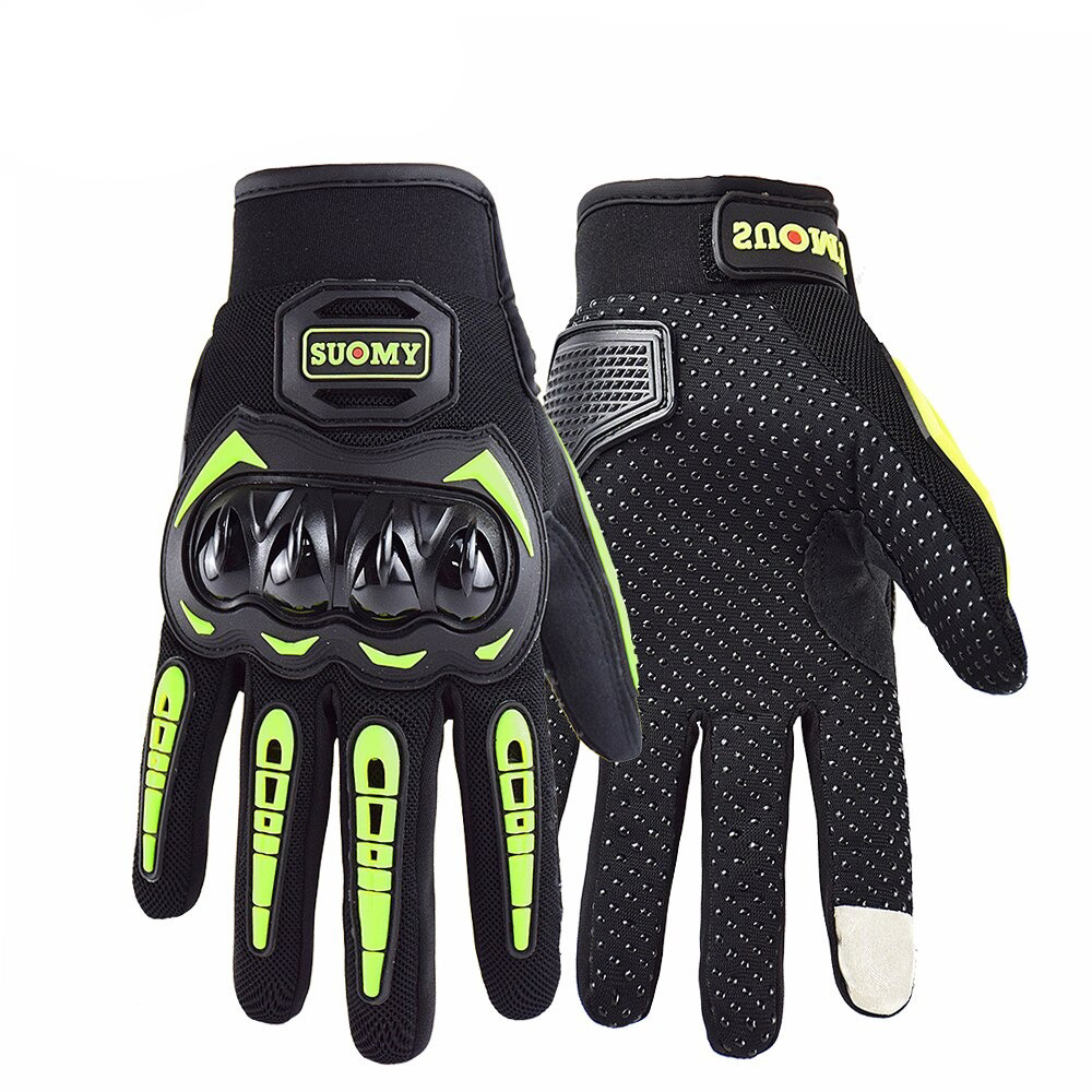 Shockproof unisex motorcycle gloves in rock style with touch screen compatibility and anti-slip design.