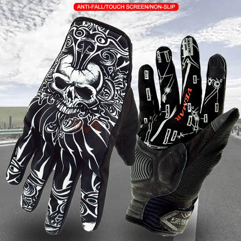 Shockproof rock style motorcycle gloves with touch screen and anti-slip design for bikers.