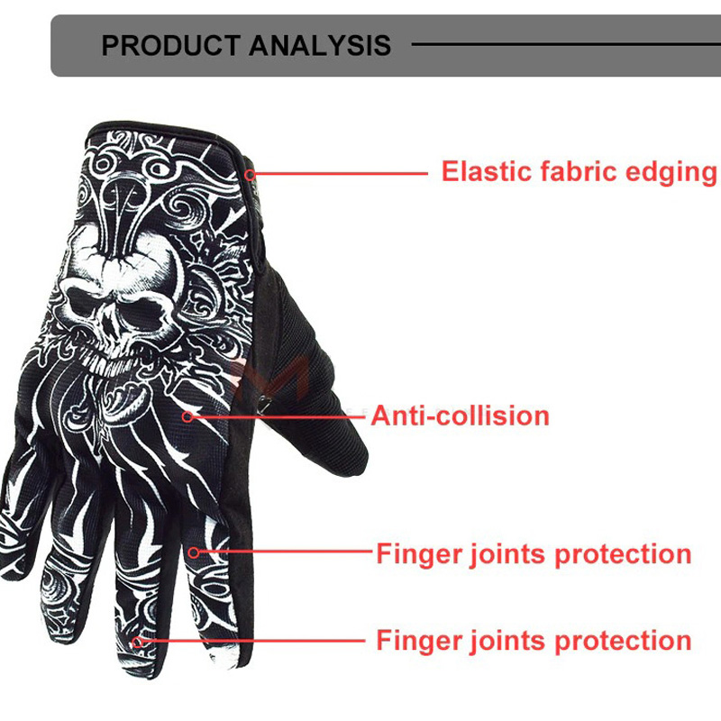 Shockproof motorcycle glove features like elastic fabric edging and anti-collision design, ideal for bikers and intense activities.