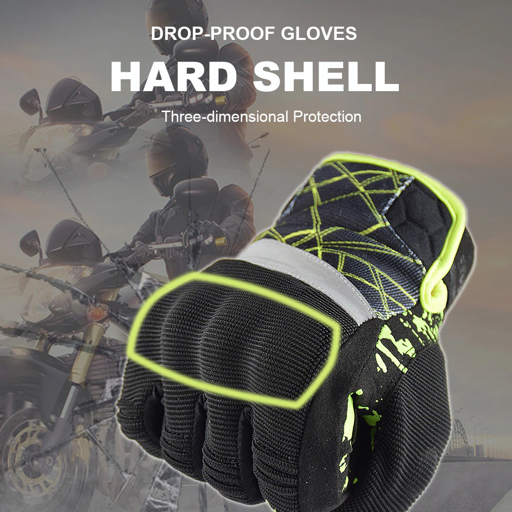 Shockproof motorcycle gloves with hard shell design for protection and comfort during intense activities.