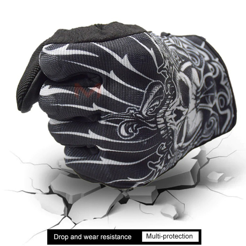Shockproof motorcycle gloves in rock style offering drop and wear resistance with multi-protection features.