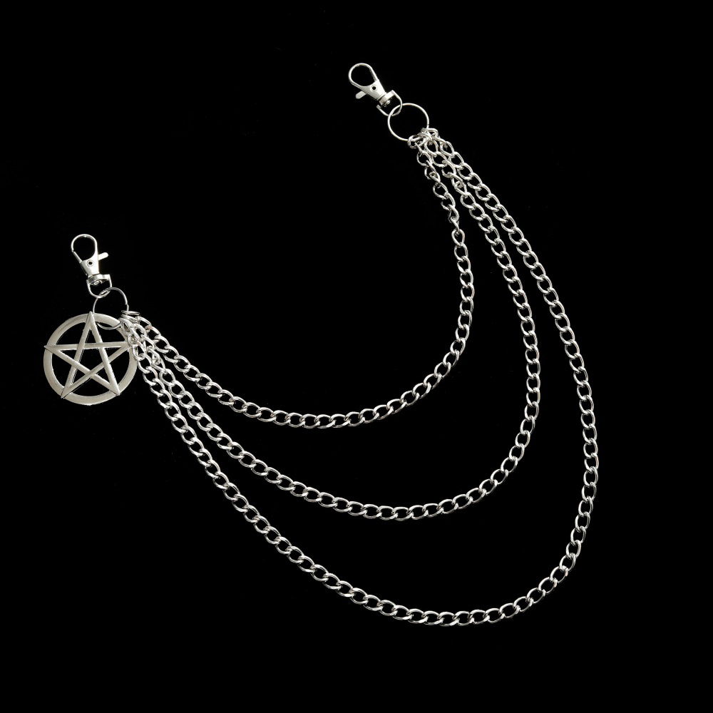 Side Chain for The Pants in Gothic Style / Pentagram Keychains for Men and Women - HARD'N'HEAVY