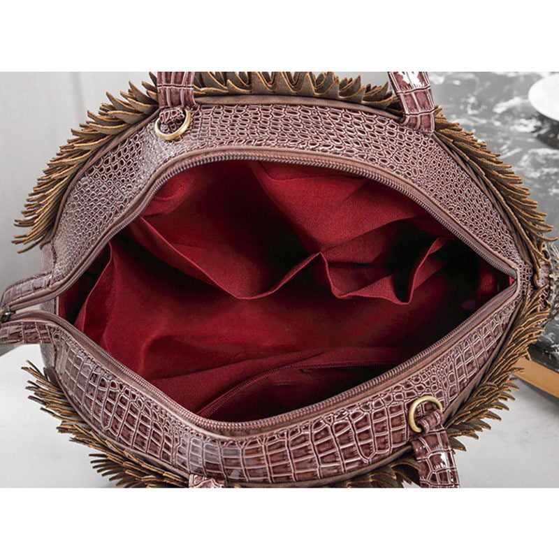 Simulation Hedgehog Styling Women Handbags / PU Leather Crocodile Pattern Bag - HARD'N'HEAVY