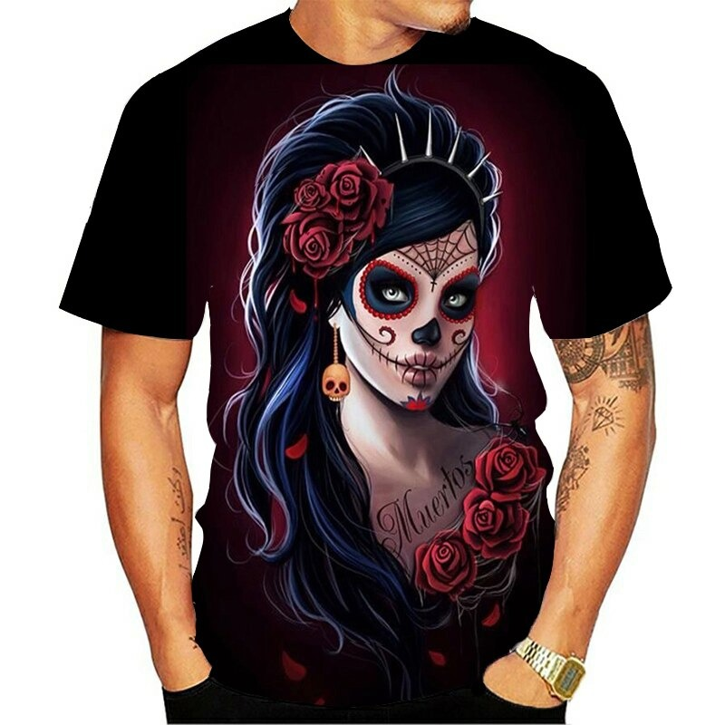 Skull 3D Printed Tees in Rock Style / Short Sleeve T-shirt for Men and Women / Alternative Clothing - HARD'N'HEAVY