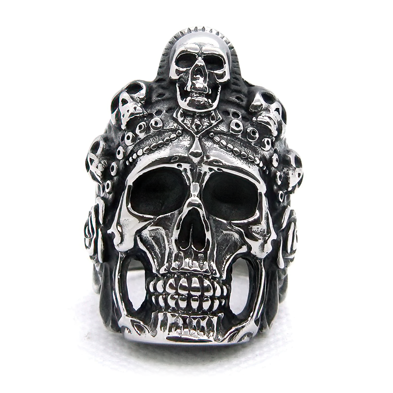 Skull Biker Vintage Rings / Stainless Steel Rock Unisex Jewelry - HARD'N'HEAVY