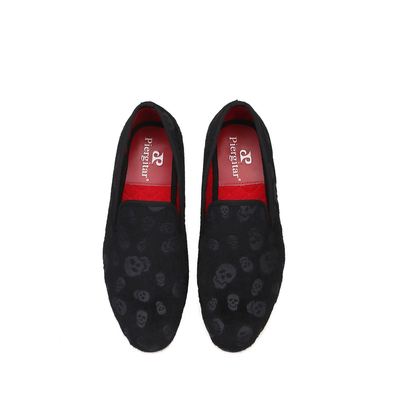 Skull Design Cool Rock Style Loafers / Stylish Black Velvet Men Shoes - HARD'N'HEAVY