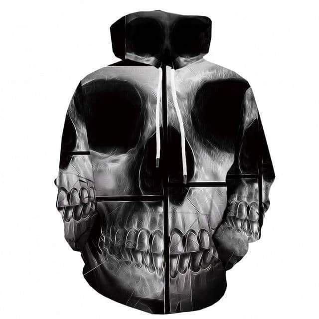 Skull Hoodie Men Streetwear 3D Printed in Alternative Fashion Sweatshirt Animal Clothing Casual - HARD'N'HEAVY