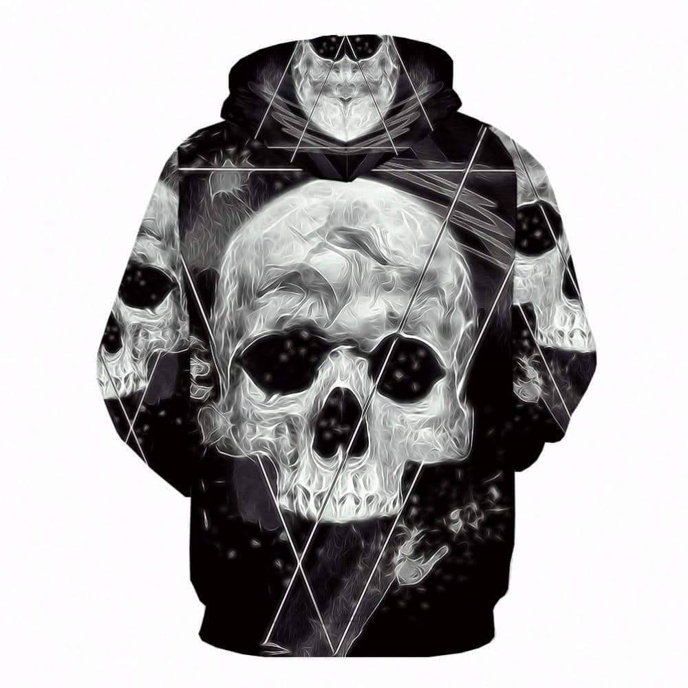 Skull Hoodie Men Streetwear 3D Printed in Alternative Fashion Sweatshirt Animal Clothing Casual - HARD'N'HEAVY