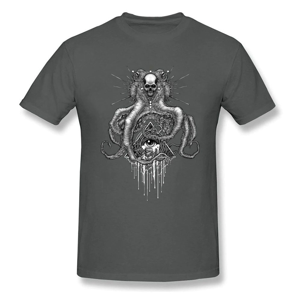Skull Octopus Of Cthulhu Print T-Shirt / Alternative Unisex T-shirts With Short Sleeve - HARD'N'HEAVY