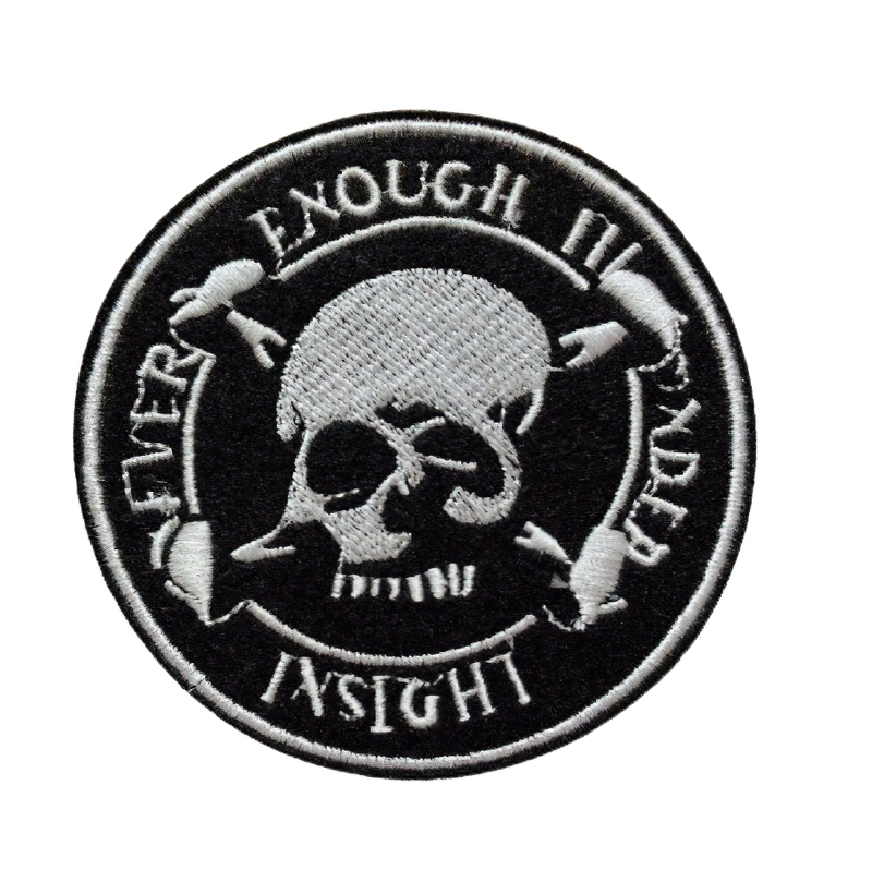 Rock style skull patch for clothing, black embroidered badge with creative design, perfect for Gothic fashion lovers.
