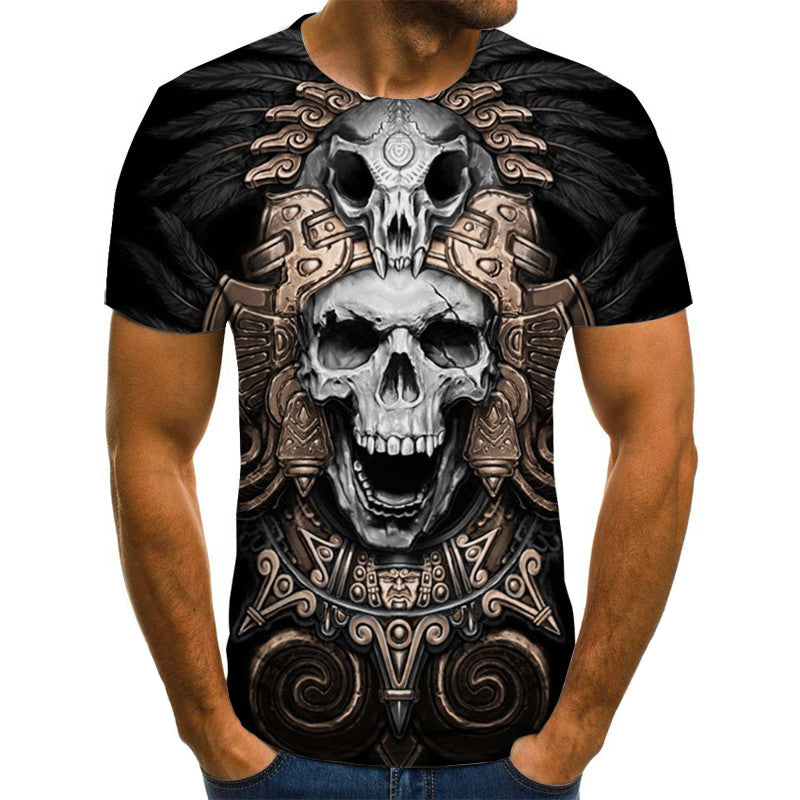 Skull Reaper Printed Tees in Rock Style / 3D Print T-shirt for Men and Women / Short Sleeve Tops #1 - HARD'N'HEAVY