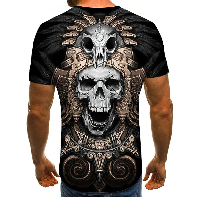 Skull Reaper Printed Tees in Rock Style / 3D Print T-shirt for Men and Women / Short Sleeve Tops #1 - HARD'N'HEAVY