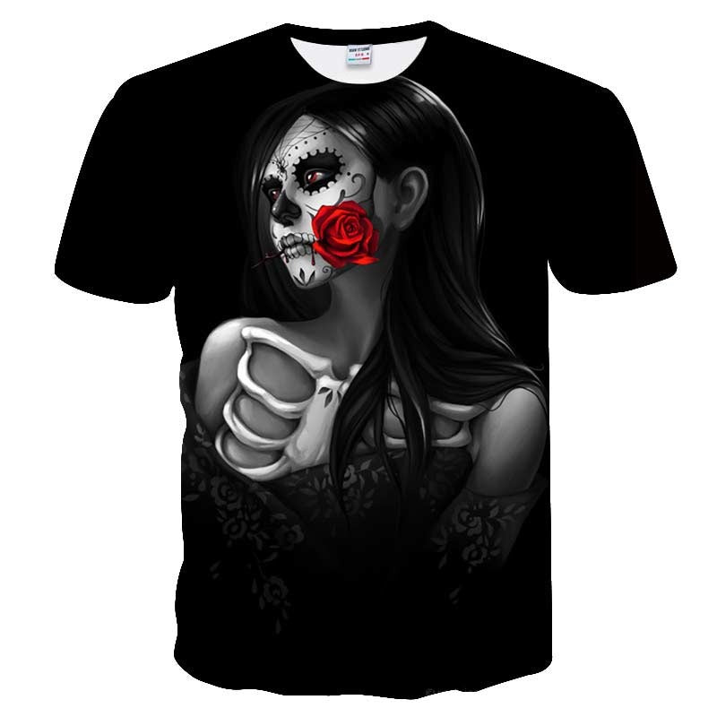 Skull Reaper Printed Tees in Rock Style / 3D Print T-shirt for Men and Women / Short Sleeve Tops #2 - HARD'N'HEAVY