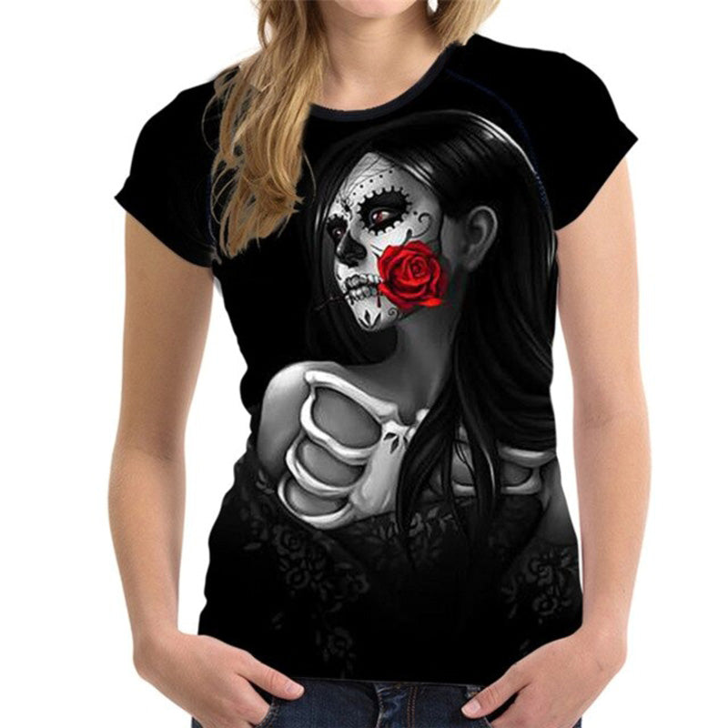 Skull Reaper Printed Tees in Rock Style / 3D Print T-shirt for Men and Women / Short Sleeve Tops #2 - HARD'N'HEAVY