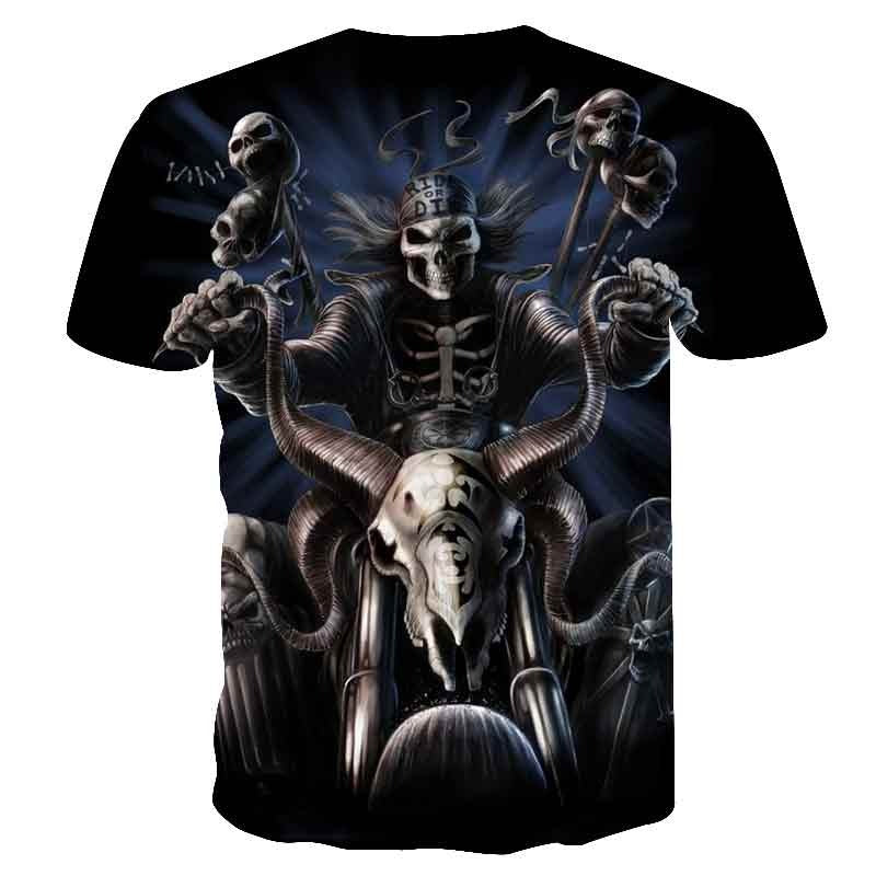 Skull Reaper Printed Tees in Rock Style / 3D Print T-shirt for Men and Women / Short Sleeve Tops #8 - HARD'N'HEAVY