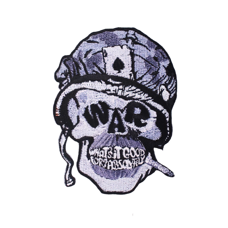 Skull With Attributes Of War Patch / Unisex Fusible Accessory For Jackets and Bags - HARD'N'HEAVY