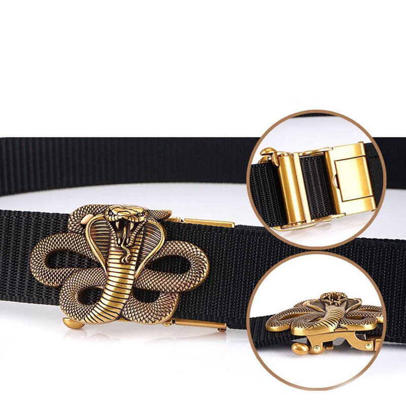 Snake Designer Nylon Belts / Metal Automatic Buckle Multi-function Belt / Unisex Military Belts - HARD'N'HEAVY