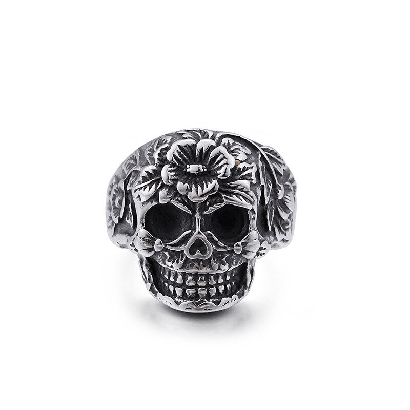 Vintage Skull Rings / Silver-Color Stainless Steel Cool Ring / Women Rock Punk Jewelry - HARD'N'HEAVY