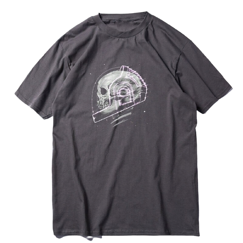 Space man skull print Men and Women graphic tees / Short sleeve Loose rock t shirts / Grunge clothing - HARD'N'HEAVY