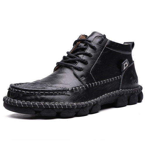Klassische Herrenstiefel aus Spaltleder / wasserdichte Schuhe für Herren