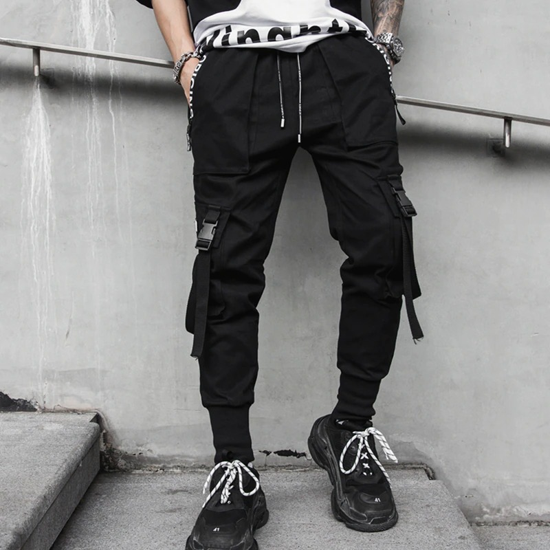 Spring Fashion Pants for Men / Cotton Pants with Ribbons / Rock Style Pants - HARD'N'HEAVY
