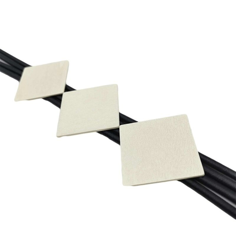 Stylish women's square wood pendant necklace with elastic rubber long chain, perfect for casual outfits and accessories.