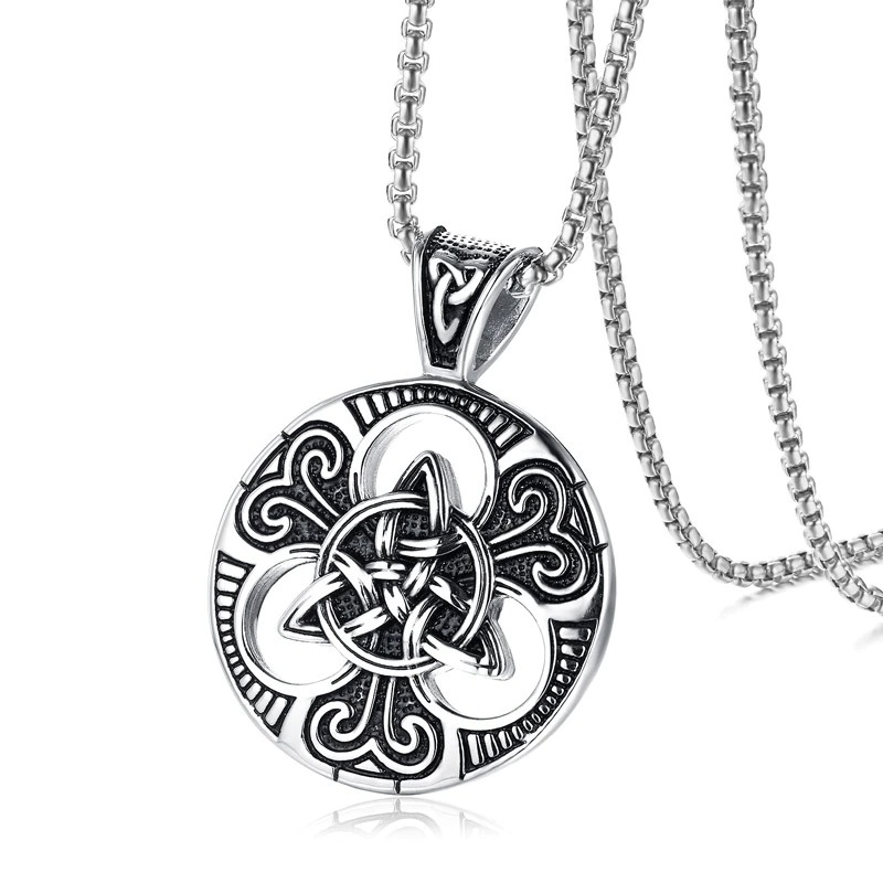 Stainless Steel Celtic Knot Pendant for Men and Women / Religious Cross Shield Pendant - HARD'N'HEAVY