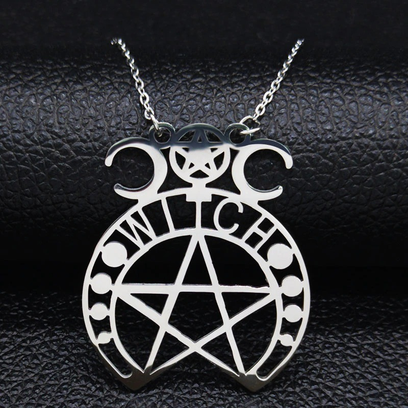 Stainless Steel Gothic Pendant / Pendant with Witchcraft Pentagram / Women's Jewelry - HARD'N'HEAVY