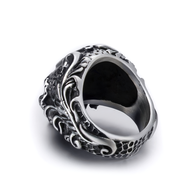 Stainless Steel Masons Skull Ring / Men And Women Biker Jewelry - HARD'N'HEAVY
